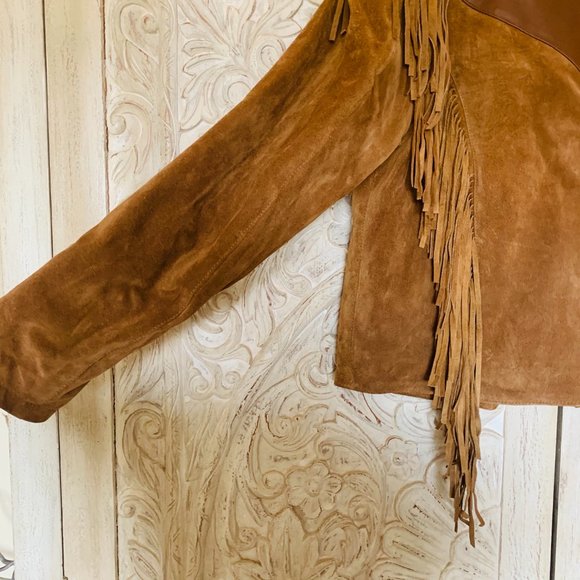 Vintage Bohemian Boho Suede Fringe Jacket - Picture 5 of 13